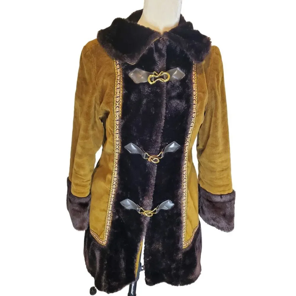 Vintage Corduroy Faux Fur Coat and suit industry UNION 1950,60s,70s? - Picture 1 of 13